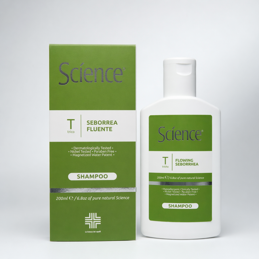 Szampon na łojotok płynny Science 200 ml – butelka z kartonikiem na jasnym tle