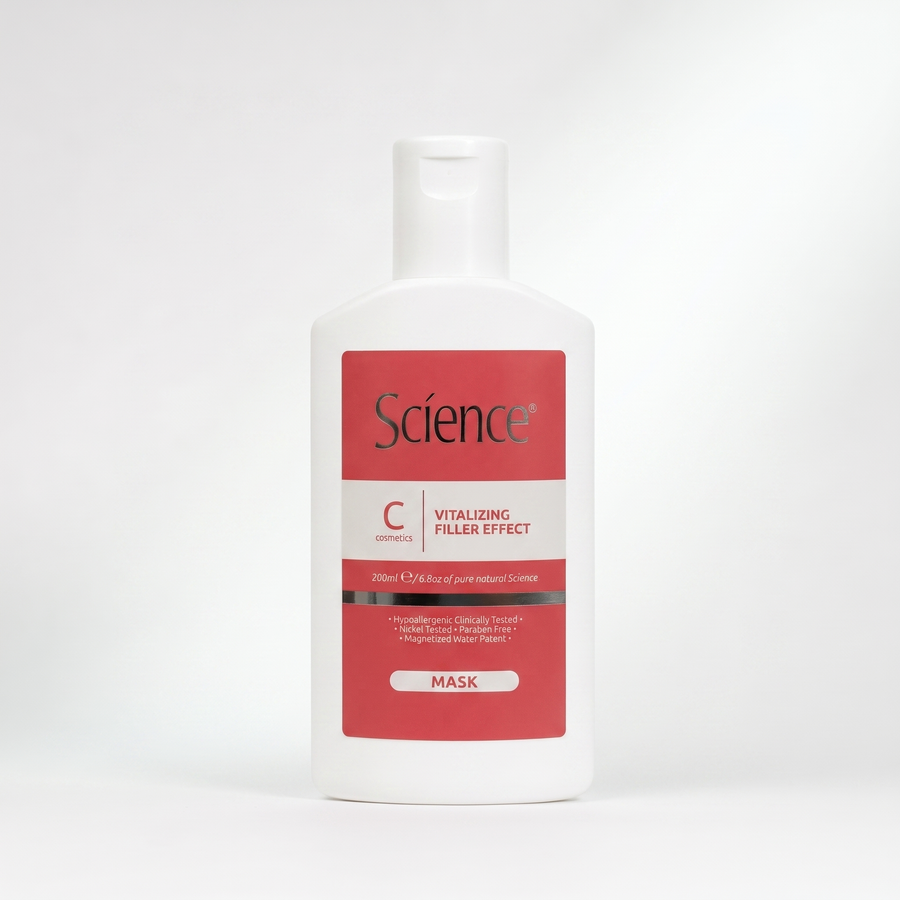 Maska z jedwabiem i amlą Science 200 ml – butelka na jasnym tle