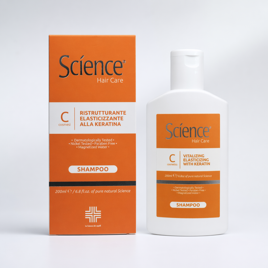 Szampon z keratyną i Seda Complex Science 200 ml – butelka z kartonikiem na jasnym tle